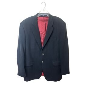 Ralph Lauren Loro Piana Camel Hair Sport Coat Black 2 Button Sz 48L Tiny Hole